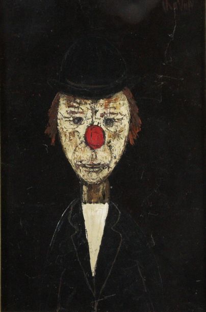 null Gilbert CHAVAN (1929-1975)

Clown au chapeau melon

Huile sur isorel

Signée...