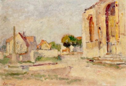 null Abel LAUVRAY (1870-1950)

The village church 

Oil on panel

Signed lower left.

...