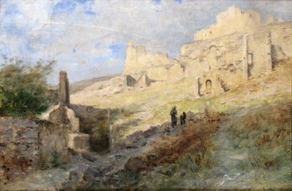 null Gustave-Eugène CASTAN (1823-1892)

Ruines animées

Huile sur panneau

Signée...