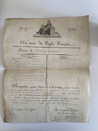 null CAMBACERÈS (Jean-Jacques Régis). Exhibit signed as second consul (in the absence...