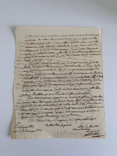 null BERTON (Jean-Baptiste Breton, known as Jean-Baptiste). Autograph letter signed...