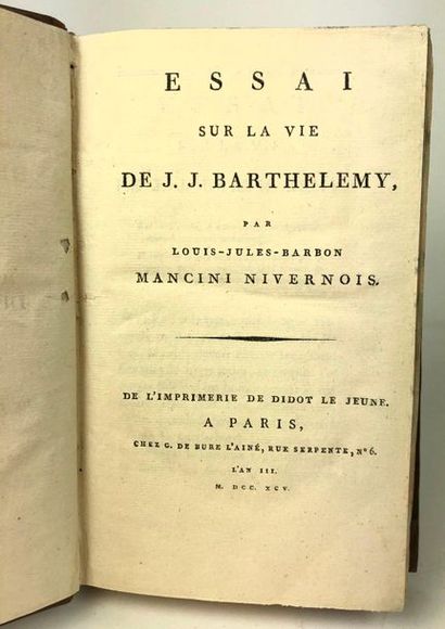 null BARTHELEMY, Jean-Jacques] Journey of the young Anacharsis to Greece in the middle...