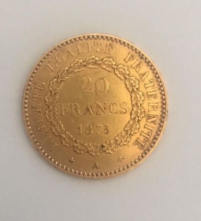 null FRANCE 20 franc or Génie 1875 Poids : 6.4 g