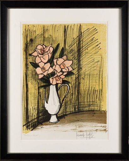 null BERNARD BUFFET (FRA/ 1928-1999) Les camélias, 1er état (Sorlier 350) 1980. Lithographie...