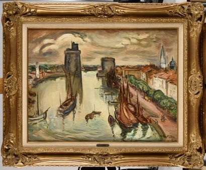 null EMILE OTHON FRIESZ (1879-1949) La Rochelle Huile sur toile Signé en bas à droite,...