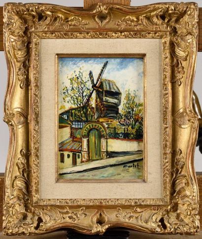 null ELISEE MACLET (1881-1962) Montmarte, le moulin de la Galette Huile sur panneau...