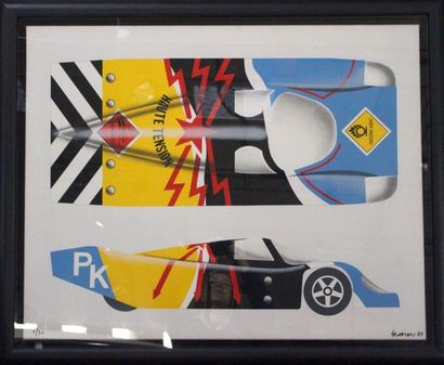 null Peter Klasen ( German, Born 1935)

Le Mans - Porsche 962 C

Stencil on canvas...