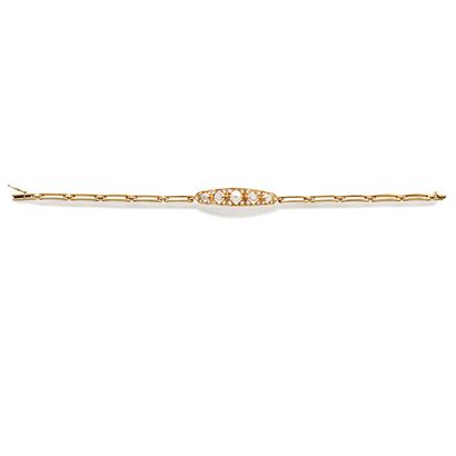 null Belle Epoque BRACELET in 18K yellow gold and platinum with an articulated central...