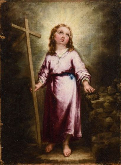 null Ecole ESPAGNOLE du XVIIe siècle, suiveur de Bartolomé Esteban MURILLO L’Enfant...