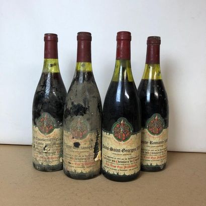 null 4 bouteilles : 1 GEVREY-CHAMBERTIN 1980 "Combe aux Moine" Confrerie des Chevaliers...