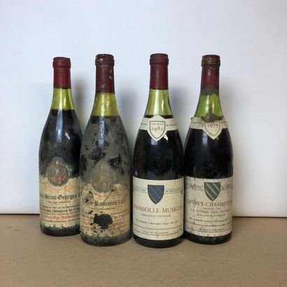 null 4 bouteilles : 1 NUITS SAINT-GEORGES 1981 Confrerie des Chevaliers du Tastevin,...