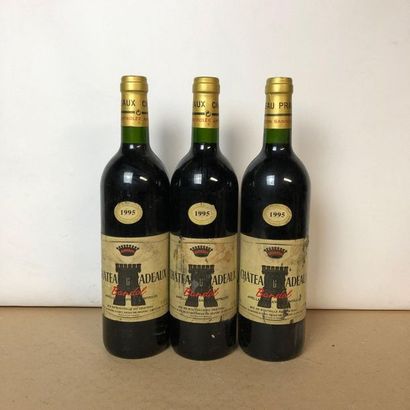 null 3 bouteilles CHÂTEAU DE PRADEAUX 1995 Bandol (niveaux très léger bas, étiquettes...