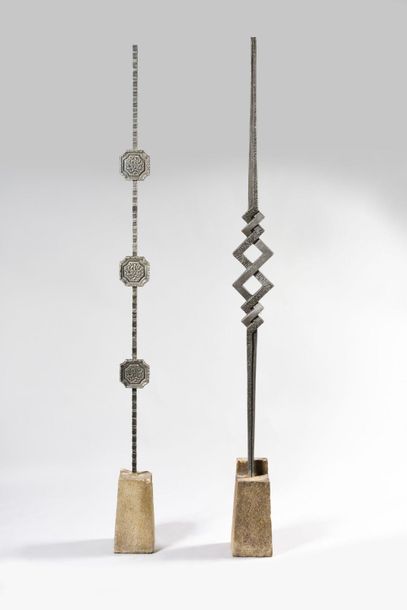 CONTEMPORARY WORK Two long sculptures in...