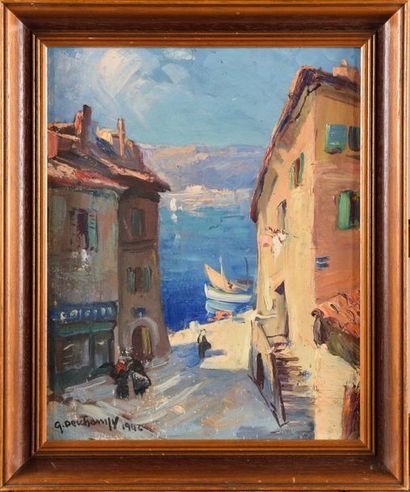 GABRIEL DESCHAMPS (1919-?) Saint-Tropez Oil...