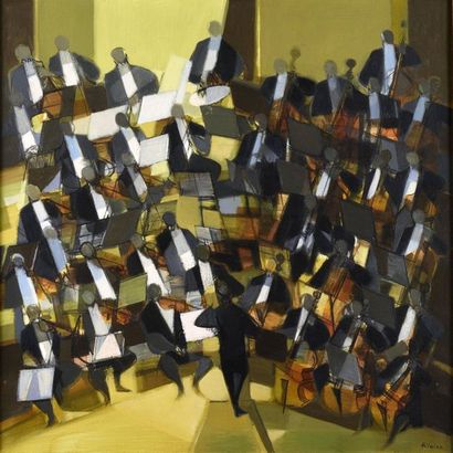 null CAMILLE HILAIRE (1916-2004) " Le grand orchestre ", 1965 Oil on canvas Signed...