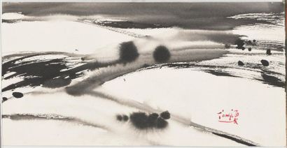 null T'ANG HAYWEN (1927-1991) Untitled Ink on paper Signed lower right Notched on...