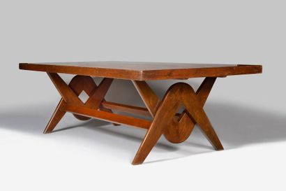  PIERRE JEANNERET (1896-1967) «BOOMERANG TABLE» PJ-TAT-14-A, Table en teck et placage...