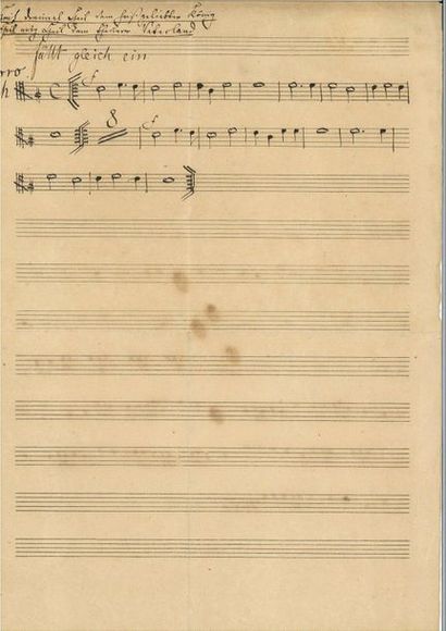 null MENDELSSOHN -BARTHOLD Y (Felix). Manuscrit musical autographe. Une p. 1/3 in-folio...