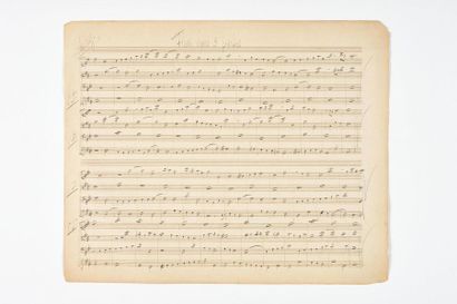 null RAVEL (Mauri ce). Autograph musical manuscript. 8 systems of 4 staves on 2 pp....