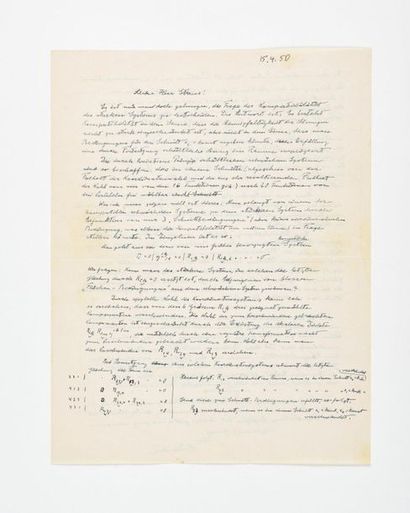 null EINSTEIN (Albert ). Autograph letter signed, in German, to Ernst Gabor Straus....