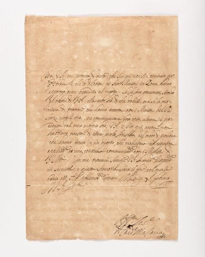  MAZARIN (Giu lio Mazari ni, dit Jules). Lettre signée au duc de Parme, Ranuccio...