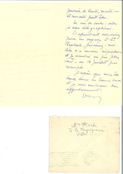  MOULIN (Jean). Lettre autographe signée à sa mère Blanche Pègue et à sa soeur Laure...