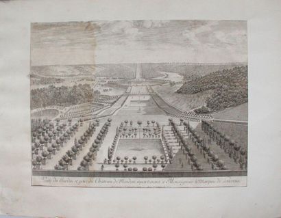 null Israël SILVESTRE (Nancy, 1621 - Paris, 1691). Vue du jardin et parc du château...