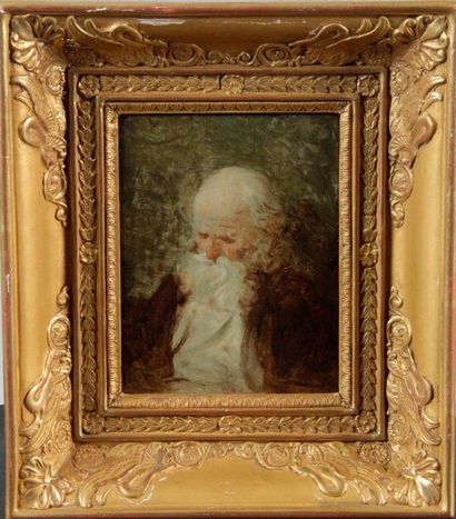 null Ecole FLAMANDE du XIXe siècle, suiveur de Fragonard Portrait d'homme à la barbe...