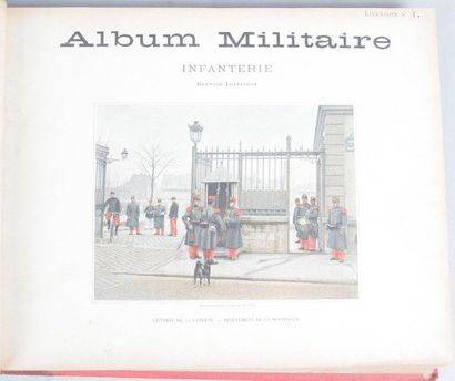 null Military Album: Infantry. Navy, Cavalry, Legion...One in-4 oblong red half-saddle...