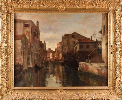 null Ferdinand ROYBET (1840-1920) Canal à Venise Signé en bas à gauche Huile sur...