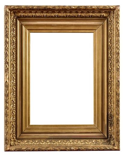 null FRANCE, 19th century Frame with wooden frame and stucco decoration of palmettes...