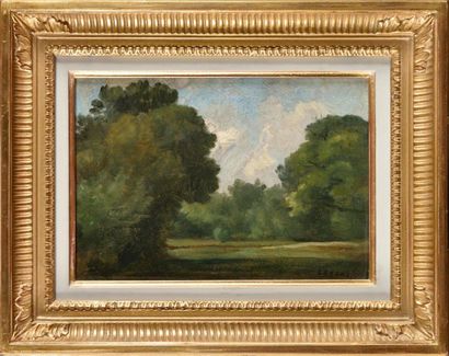 null Louis CABAT (1812-1893) Underwood Oil on cardboard, signed lower left 16 x 22.5...
