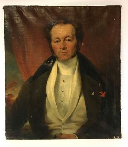 null Henri de CAISNE (1799-1852) Couple de qualité Paire d'huiles sur toiles Signées...