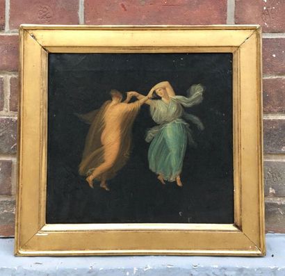 null ECOLE ITALIENNE du XIXe siècle Bacchantes de Pompéi Huile sur toile 26 x 28...