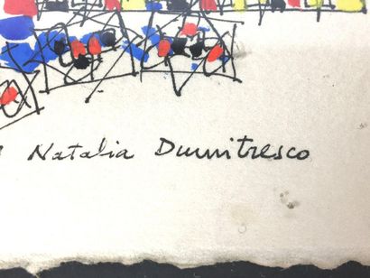 null Natalia DUMITRESCO (1915-1997) Composition Aquarelle et gouache Signée en bas...
