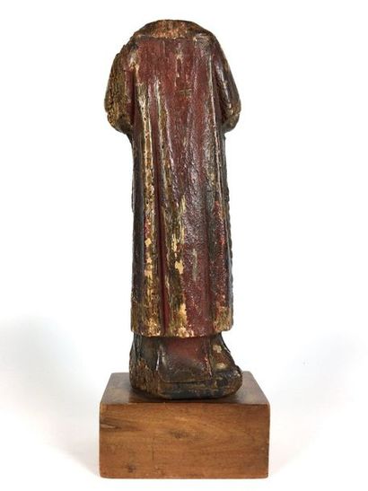 null SAINT DIACRE cephalophore made of wood carved in the round and polychromed....
