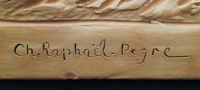 null Charles Raphaël PEYRE (1872-1949) Enfants jouant Terre-cuite signée 45 x 70...