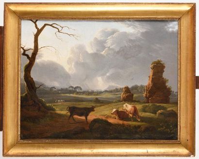 null Hendrick VOOGD (Amsterdam 1768 - Rome 1839) Troupeau au repos dans une plaine...