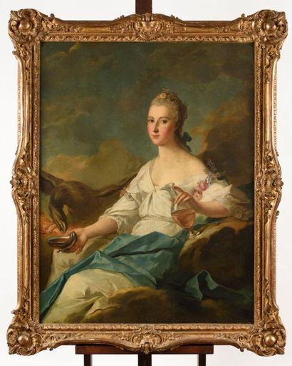 null ECOLE FRANCAISE du XVIIIe siècle Jeune femme en Hébé Huile sur toile (rentoilée)...