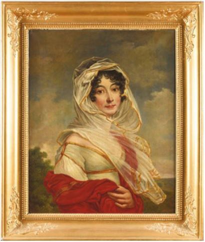 null Ecole française du début du XIXe siècle. Portrait présumé d’Esther Augustine...