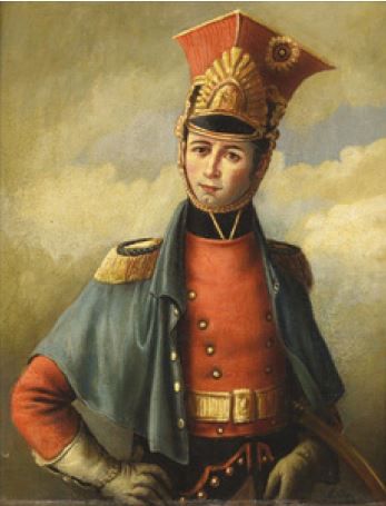 null Lucille FOULLON (1775-1865) « Lancier rouge de la garde impériale » Huile sur...