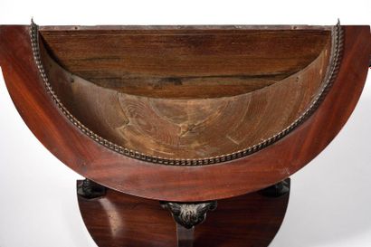null Pair of CURIOUS and RARE GARDENERS in the shape of a hemicycle in mahogany and...