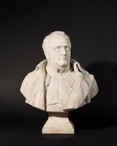 null Eugène Jean Baptiste Claude GUILLAUME (1822-1905) Buste en marbre blanc représentant...