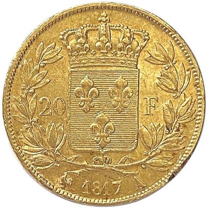 null LOUIS XVIII Second Royal Government 1815-1824 20 Gold Francs (bare head) 1817...