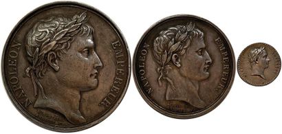 null Set of three silver medals of the same type and different modules. Smooth edges:...