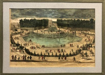 null VERSAILLES : - le Château de Versailles et ses deux ailes – Vue et perspective...