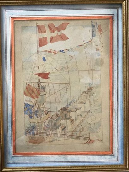 ALBERT SEBILLE Albert SEBILLE

Watercolour on paper

Vessel

Signed lower right....