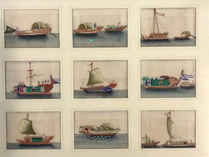 null CHINA

Watercolours on rice paper.

Mosaic of framed boats, with a still life...