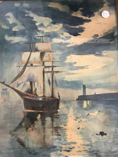 null Two watercolours

Departure from the port and Marine

Unsigned

Wooden frame

48...