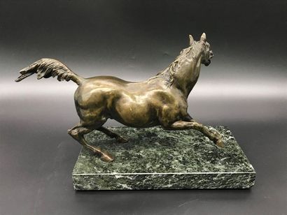 null J. MOIGNIEZ, according to

Horse

Bronze subject with brown patina on marble...